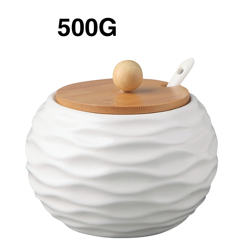 ceramic seasoning jar – with bamboo detail