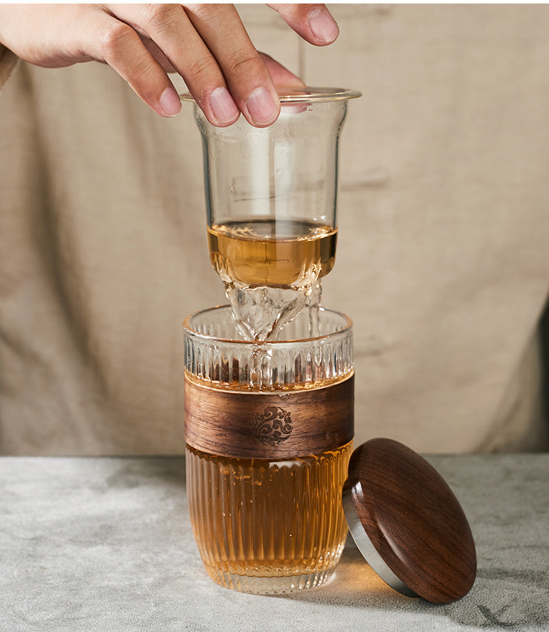 glass cup with lid