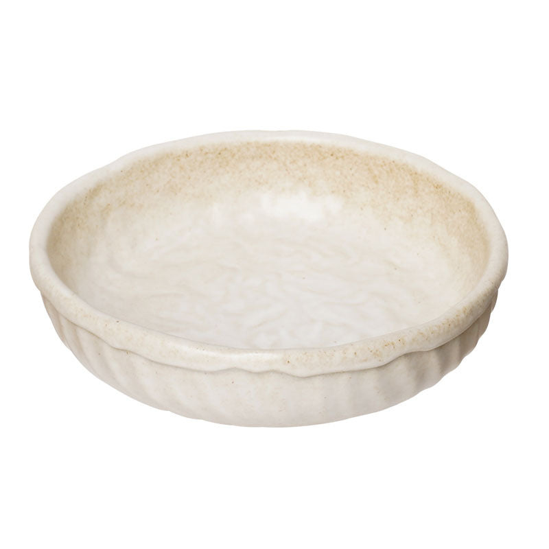 ceramic deep plate – creamy white or forest green