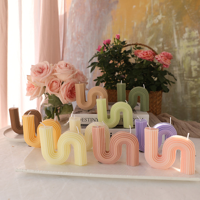 handmade geometric aromatherapy candles – soy & beeswax