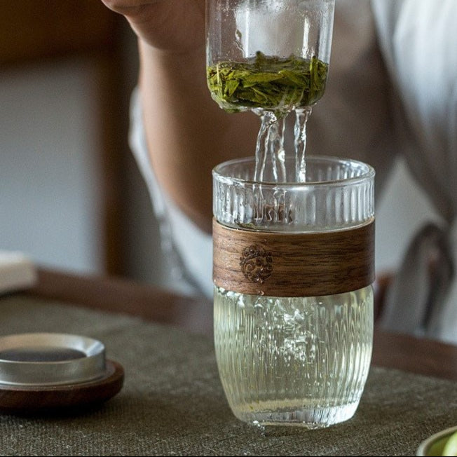 glass cup with lid