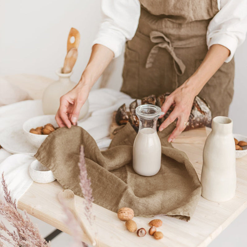 linen hanging tea towel