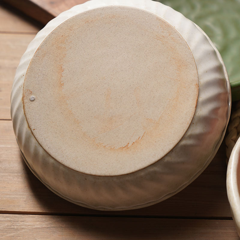 ceramic deep plate – creamy white or forest green