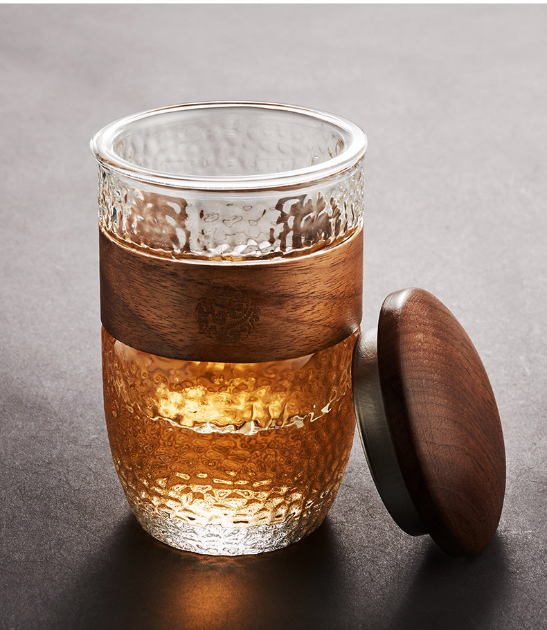 glass cup with lid