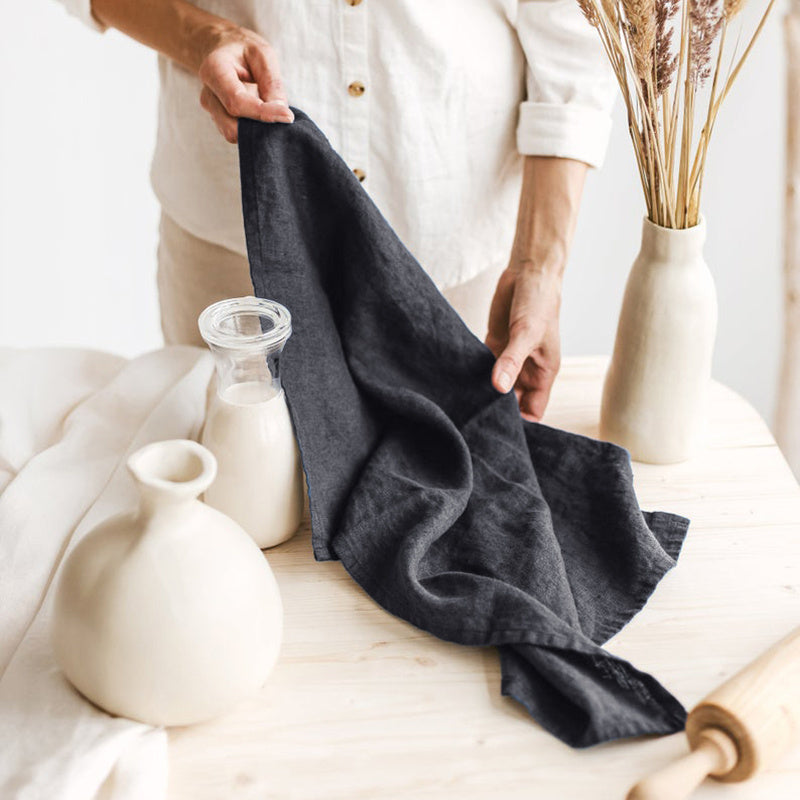 linen hanging tea towel