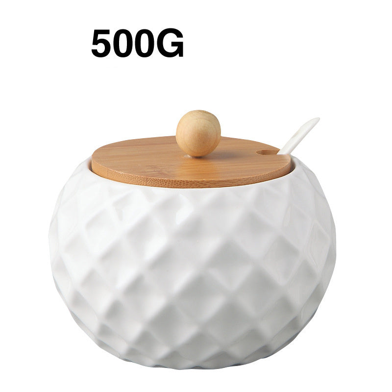 ceramic seasoning jar – with bamboo detail