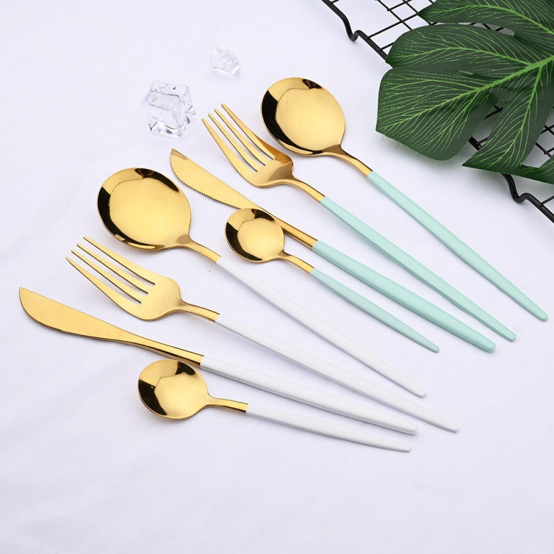 white gold 24pc cutlery set