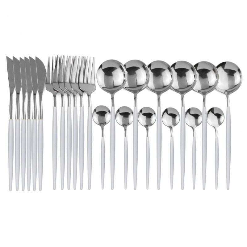 white gold 24pc cutlery set