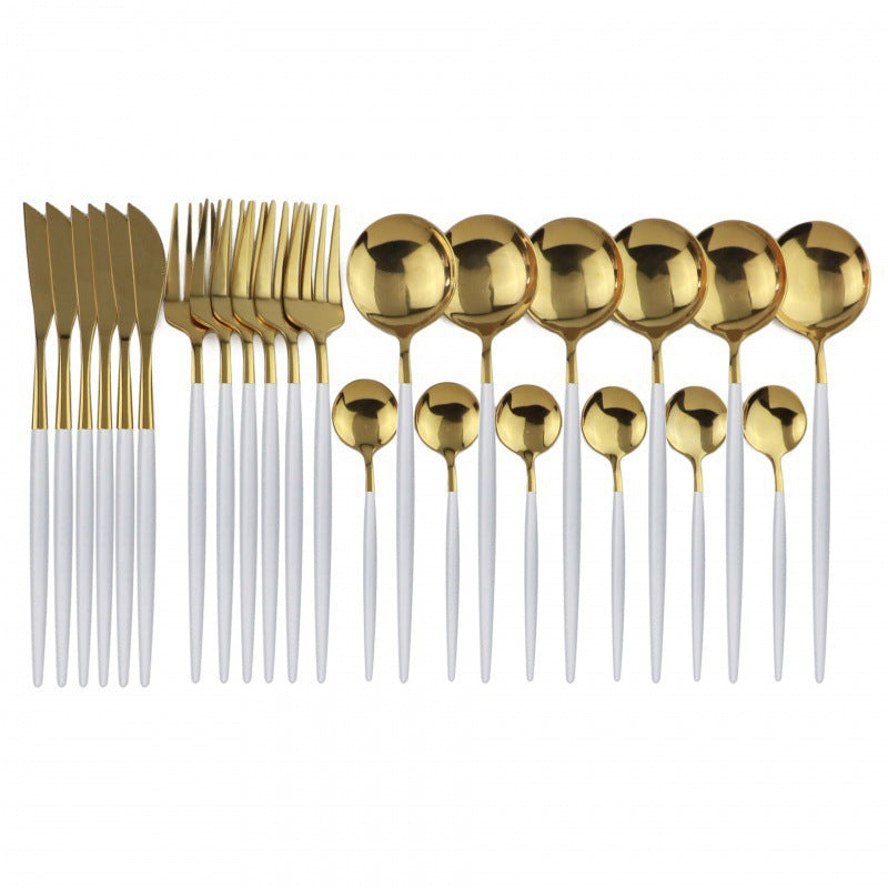 white gold 24pc cutlery set