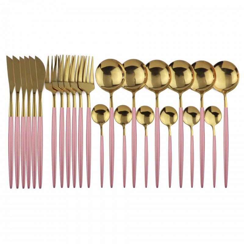 white gold 24pc cutlery set