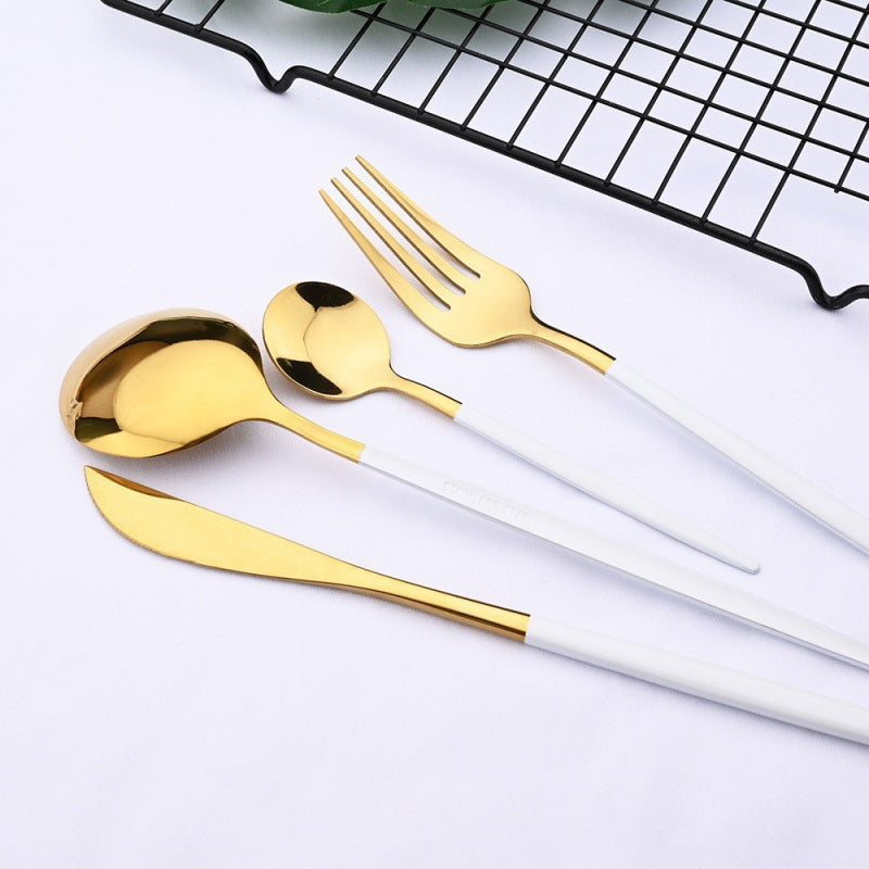 white gold 24pc cutlery set