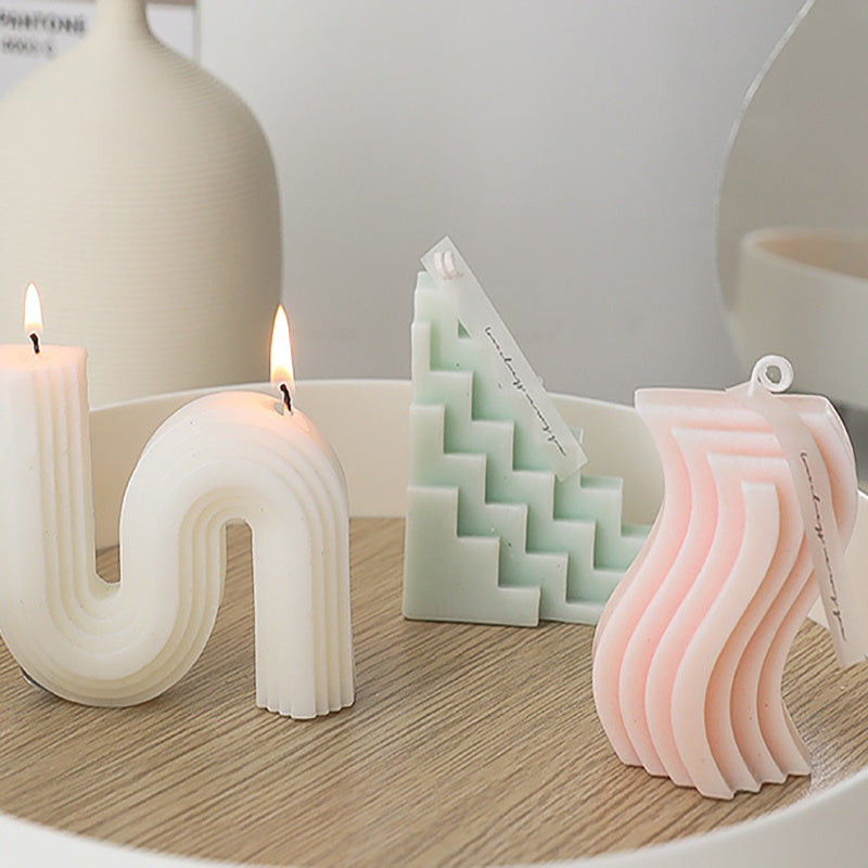 geometric scented candle – nordic-style for calm spaces