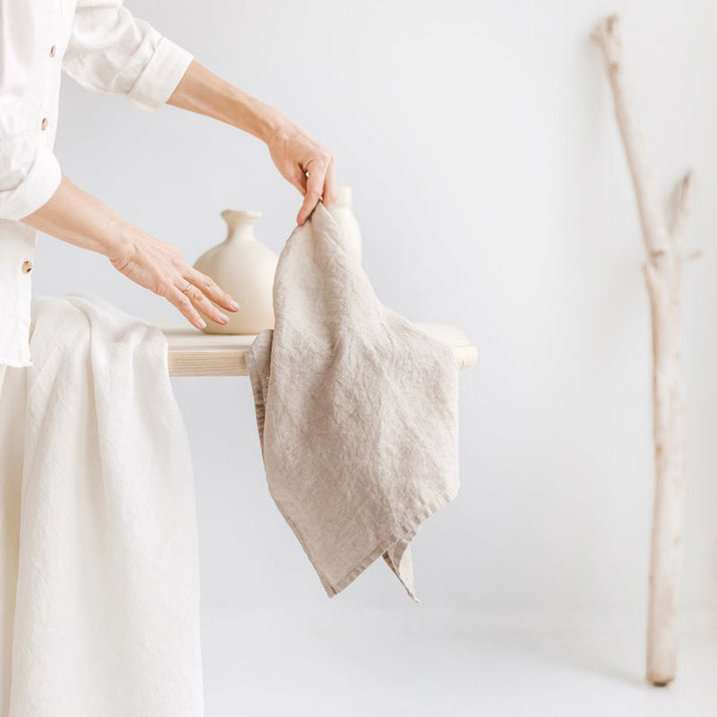linen hanging tea towel