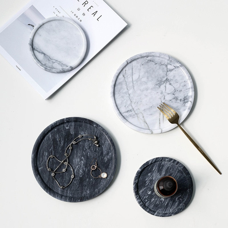 Natural marble stone tray - glomm
