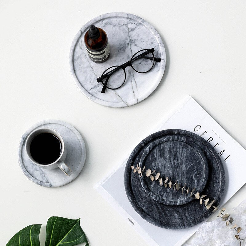Natural marble stone tray - glomm